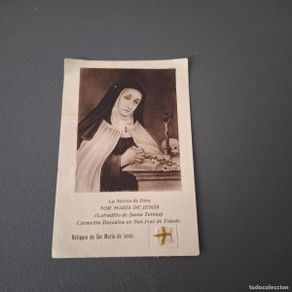 Antiques: Estampa con reliquia - La Sierva de Dios Sor Maria de Jesús